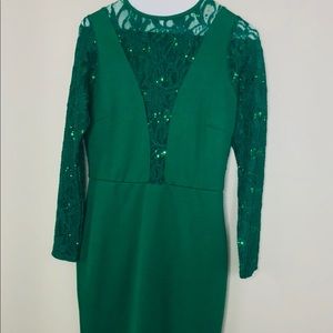 Green lace dress from ASOS.
